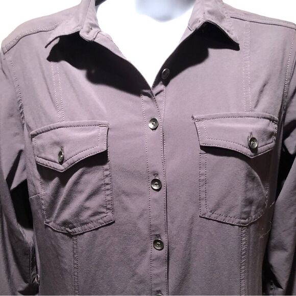 Eddie Bauer Women's Athletic Long Sleeve Casual Shirt Dress size S in Gray - Picture 4 of 8
